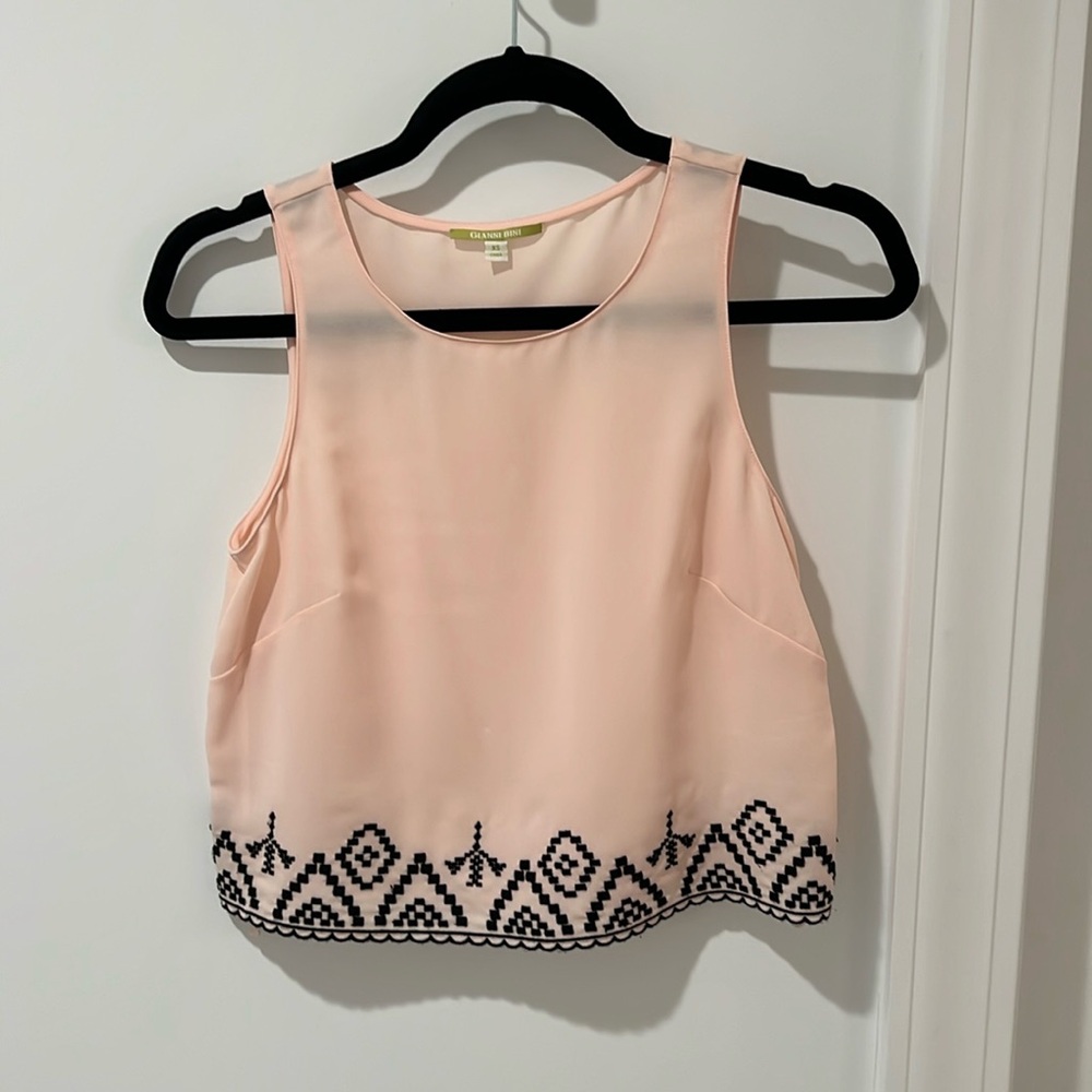 XS Gianni Bini Blush Pink Sleeveless Blouse